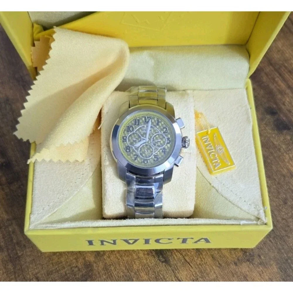 Brand New Invicta Extreme IV 3347 Multi-Function Watch‎ Yellow Carbon Fiber Dial